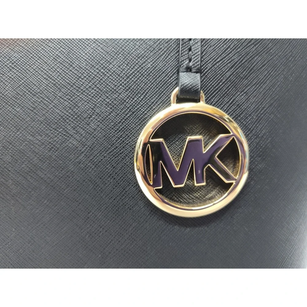 Michael Kors Jet Set Travel Women's Top Zip Black Leather Tote Bag 38F7GTVT3L - Picture 6 of 8